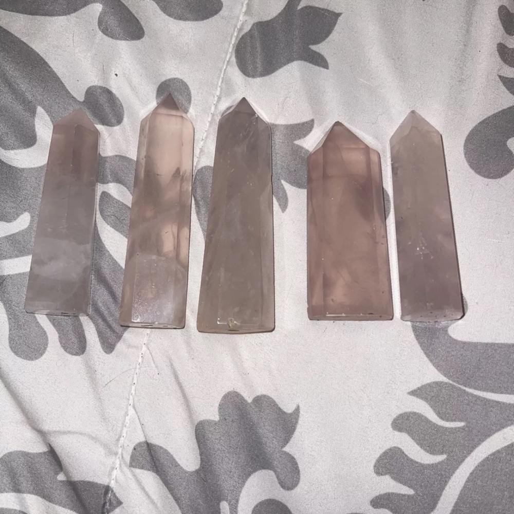 Rose Quartz Crystal Points SET OF 5